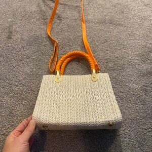 Bright Orange woven mini bag